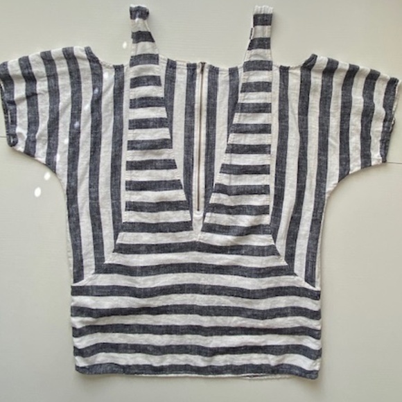 Soft Surroundings Sunset Park Cold Shoulder Tunic Striped Top Size M - Picture 5 of 12